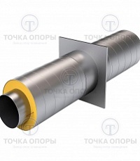 Неподвижная опора трубопроводов в ППУ изоляции с оцинкованной (ОЦ) оболочкой с металлической заглушкой изоляции